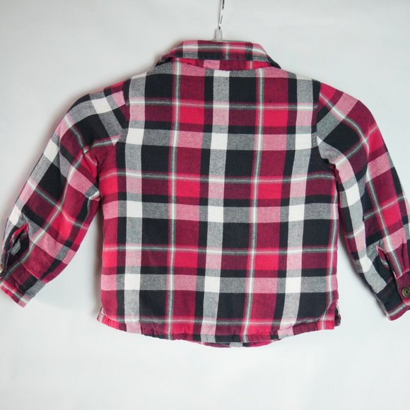 HealthTex Toddler Size 4T Red Plaid Shirt Jacket Snap Button - Picture 8 of 13